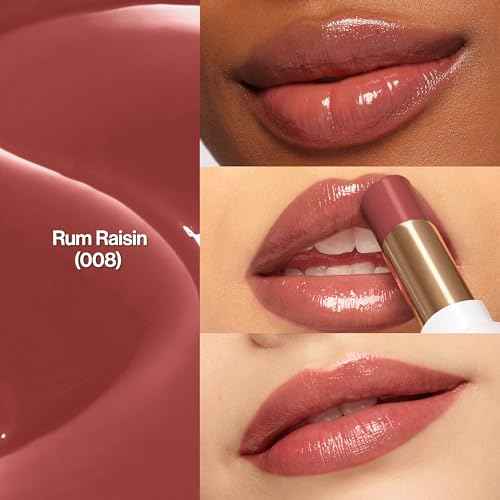 REVLON Super Lustrous Glass Shine Balm, Hydrating Tinted Lipstick, Sheer, Glossy Shiny Finish, 008 Rum Raisin, 0.11 oz
