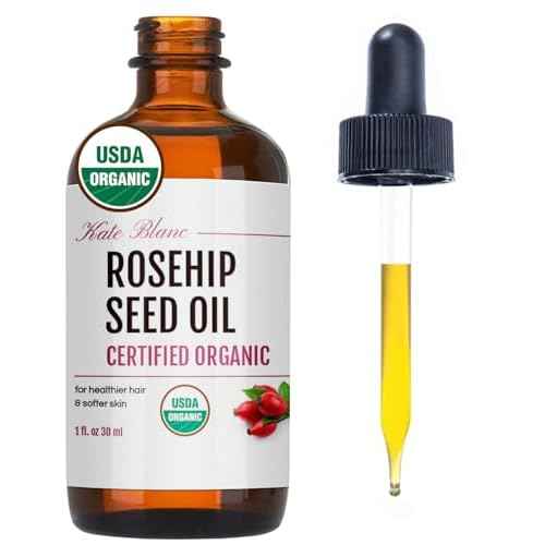 Kate Blanc Cosmetics Rosehip Oil for Face & Softer Glowing Skin (1oz, Organic, Pure, Cold Pressed) Rosehip Seed Face Oil for Facial & Gua Sha Massage