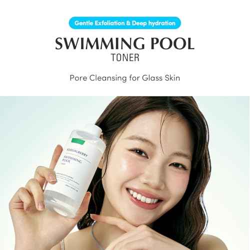 EQQUALBERRY Swimming Pool Toner - Korean Toner for Daily Exfoliating & Deep Hydration with Natural Enzyme Protease & Hyaluronic Acid, For Sensitive Skin, 10.14 Fl Oz (300ml)