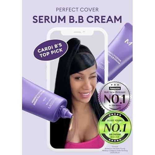 MISSHA M PERFECT COVER SERUM BB CREAM No.23 Natural Beige-Light/Medium with Cool/Neutral Undertone, BB Cream by Cardi B Pick, Skin Tint, Tinted Moisturizer, Skin Care Foundation Makeup, 1.18 Fl oz