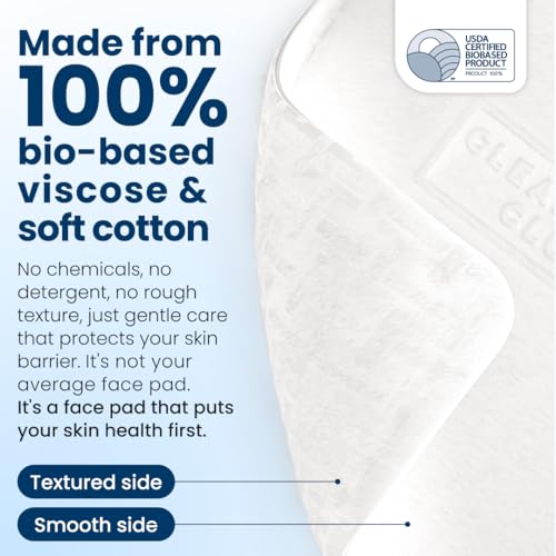 Clean Skin Club Clean² Pads 2.0 [NEW & Improved Edges] Guaranteed Not to Shed & Tear Face Pads, Unique Triple Layers, Textured & Ultra Soft Side, Organic Disposable Cotton, Pair with Makeup Remover