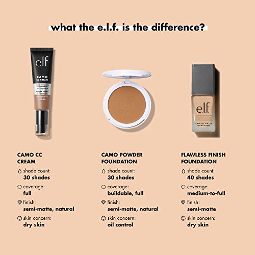 e.l.f. Flawless Satin Foundation, Lightweight & Medium Coverage, Semi-Matte Finish, Vegan & Cruelty-Free, Lily, 0.68 Fl Oz (20mL)