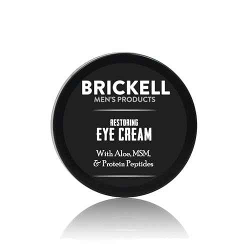 Brickell Men's Restoring Under Eye Cream for Men, Natural and Organic Anti Aging Eye Balm To Reduce Puffiness, Wrinkles, Dark Circles, Crows Feet and Under Eye Bags, 0.5 Ounce, Unscented