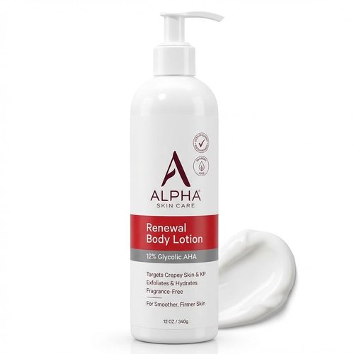 Alpha Skin Care Revitalizing Body Lotion with 12% Glycolic AHA, Simple and Effective Multi-Purpose Daily Moisturizer Hydrates and Exfoliates with Anti-Aging