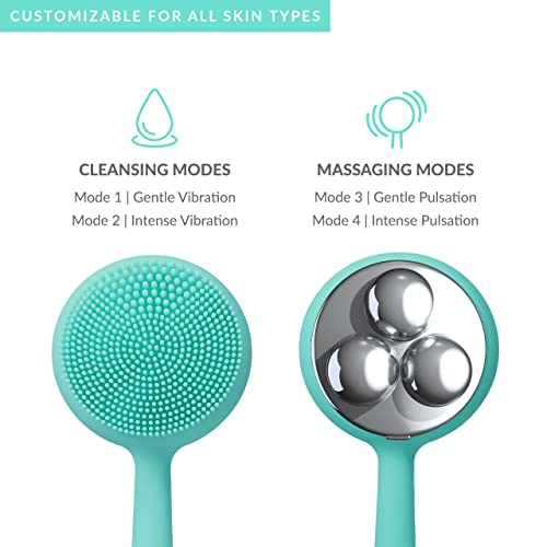 PMD Beauty Clean Body - Smart Body Cleansing Device with Silicone Brush & Three Interchangeable Attachments - Waterproof - SonicGlow Vibration - Cleanse,Exfoliate,& Massage Body