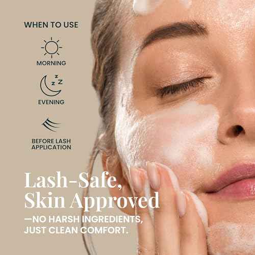FlutterHabit Lash Shampoo, Gentle Foaming Eyelash Extension Cleanser, Lash Extension Cleanser Gently Removes Waterproof Makeup, Dirt, & Oil from Multi-Day Lashes, For Professional & Home Use (50ml)