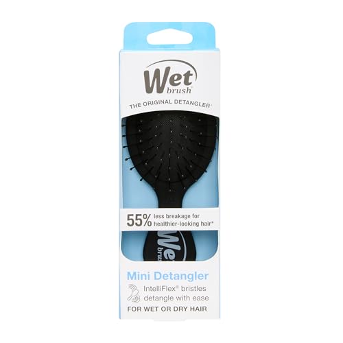 Wet Brush Mini Detangler Hair Brush, Black Frost, Detangling Travel Hairbrush, Ultra-Soft IntelliFlex Bristles Glide Through Tangles with Ease, Pain-Free, All Hair Types