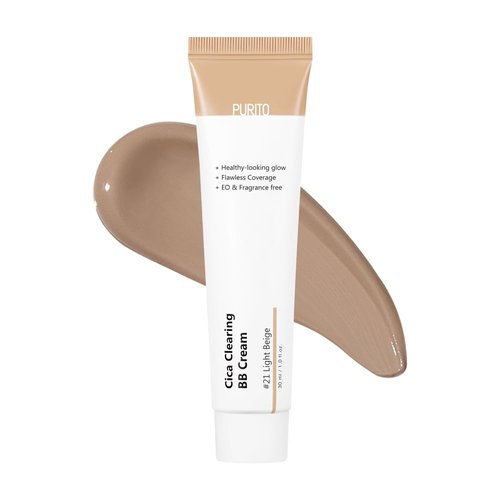 PURITO Cica Clearing BB Cream - Light Beige #21 | Vegan Tinted Moisturizer 1 fl. oz / 30ml