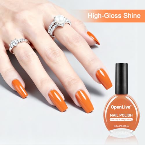 OpenLive 16.5ml Pink Nail Polish Large Volume Quick Drying Nail Polish, Fast Drying and Long Lasting Color Nail Art DIY Home Manicure Gift for Women