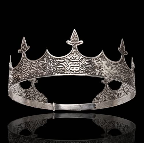 YOVECATHOU Crown Hair Jewelry Royal King Diadem Men Metal Big Tiaras For Wedding Prom Bridal Party Halloween Costume Christmas Gifts