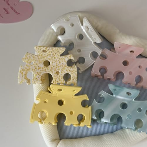 Cheese Hair Clip,Acetate Claw Clips,Hair Clips for Women,Cyan