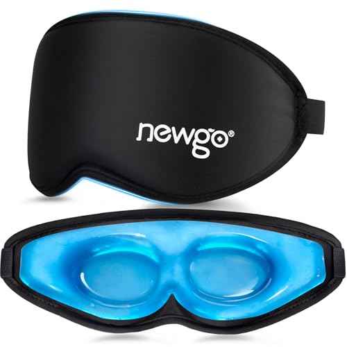NEWGO Cooling Gel Eye Mask 3D Soft Cold Eye Mask, Eye Ice Pack with Zero Eye Pressure Hot Cold Therapy Blackout Sleep Mask for Puffiness, Dark Circles, Dry Eyes, Headaches and Stress Relief