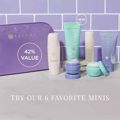 TATCHA Mini Favorites Set | Travel Sized Bestselling Cleansers, Essence, and Moisturizers | $120 Value