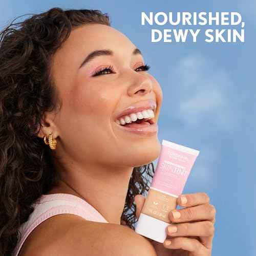 COVERGIRL Clean Fresh Nourishing Skin Tint, 550 Light/Medium, Liquid Foundation, Dewy Finish, Infused with Coconut & Aloe, Vegan Formula