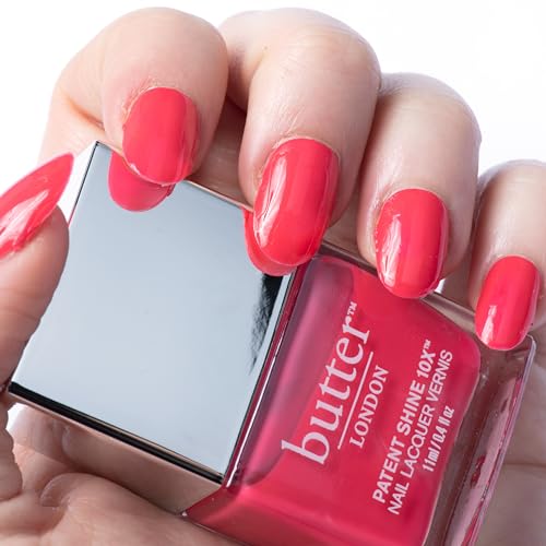 butter LONDON Patent Shine 10X Nail Lacquer, Gel-Like Finish, Chip-Resistant Formula, 10-Free Formula, Cruelty-Free, Polymer Technology, Flusher Blusher