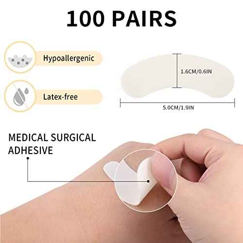 100 PCS Foam Eye Pads for Lash Extensions, Under Eye Pads for Eyelash Extensions, Micro-foam Lash Patches Lint Free, Stick Well, No Tape Needed, Hypoallergenic