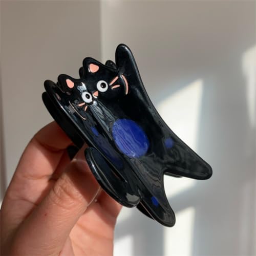 Funny Standing Cat Hair Clip,Acetate Claw Clips,Hair Clips for Women,Black