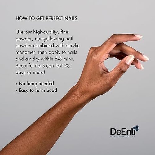 DeEnti Acrylic Nail Shimmer Powder - 2oz Dark Pink | Professional Grade, Chip-Resistant Nail Powder for Extensions & Carving