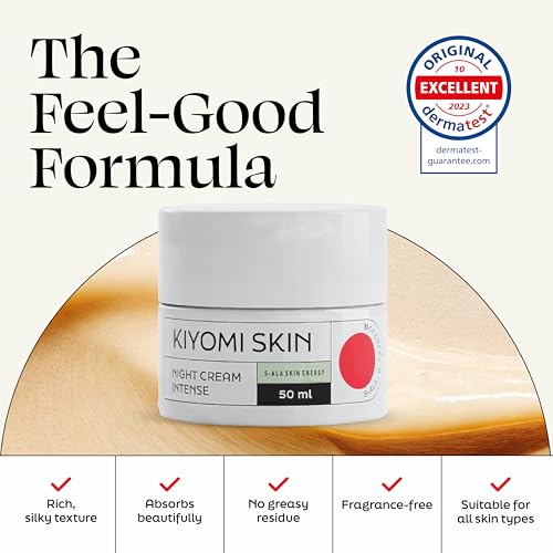 Night Cream Intense - Overnight Face Cream with 5-ALA, Resveratrol, Ceramides, Peptides - Anti-Aging Facial Moisturizer for Fine Lines, Wrinkles, Skin Barrier - German Made - 1.7 Fl Oz