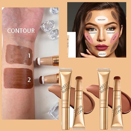 Skiennix Contour Wand & Blush Wands Duo - 2-In-1 Liquid Contour & Blush Stick for Women, Cream Makeup