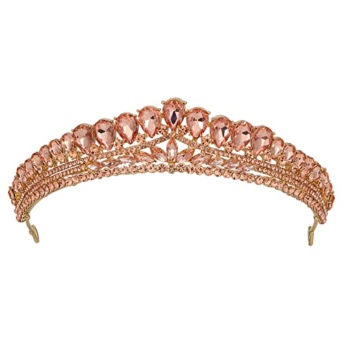 AW BRIDAL Multicolor Wedding Crown for Women Crystal Baroque Queen Crown Rhinestone Bridal Crown Princess Tiara for Girls Wedding Tiara for Brides (Multicolor)