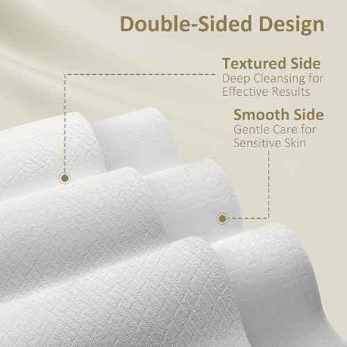Ourmed Life Face Towels, Disposable Biodegradable Facial Towels for Sensitive Skin, Lint- free Face Wipes for Washing Face, Skincare and Makeup Remover, Dry Wipes, 10"¡¿12" Extra Large, 50 Count