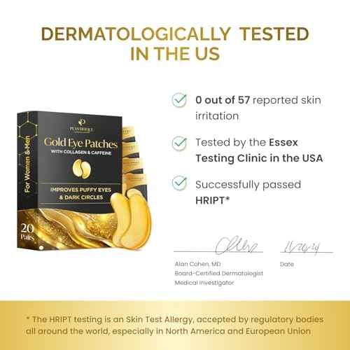 PLANTIFIQUE Gold Eye Patches for Puffy Eyes | 20 Pairs | Gifts | Under Eye Masks for Dark Circles | Puffiness Eye Gels | Eye Mask Skincare