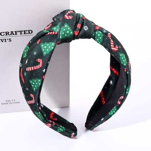 NVENF Halloween Christmas Thanksgiving New Year Headband for Women Festive Holiday Knotted Headband Hair Accessories Gifts (Christmas B)