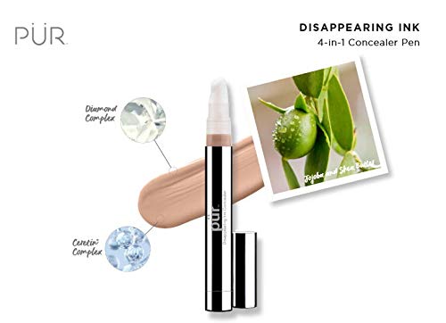PÜR MINERALS Brightening Concealer Pen - 4-in-1 Hydrating Formula for Smooth Lines & Wrinkles