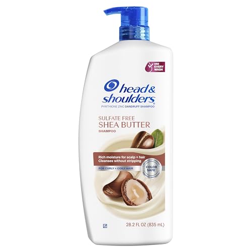 Head & Shoulders Shea Butter Dandruff Shampoo, Sulfate-Free, Rich Moisture, Curly & Coily Hair, 28.2oz