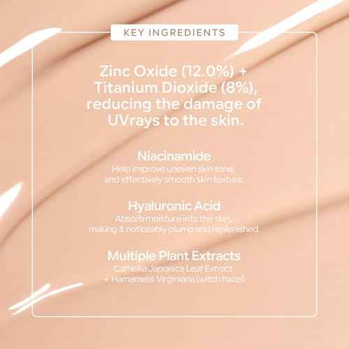 Skin Tint with SPF 40,24HR Tinted Mineral Sunscreen Serum with Zinc Oxide,Multi-use Tinted SPF Serum Foundation,Long Lasting Full Coverage Buildable Foundation-Classic Ivory, 1 Fl Oz