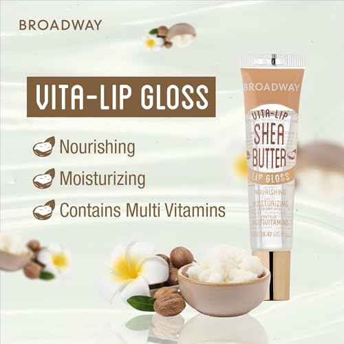 Ruby Kisses Broadway Vita-Lip Clear Lip Gloss (8 Pack), Ultra-Hydrating & Soothing Formula with Vitamins, High-Shine Non-Sticky Finish Lip Balm with Mint, Rosehip, Coconut, Mango, Argan, Honey, Shea