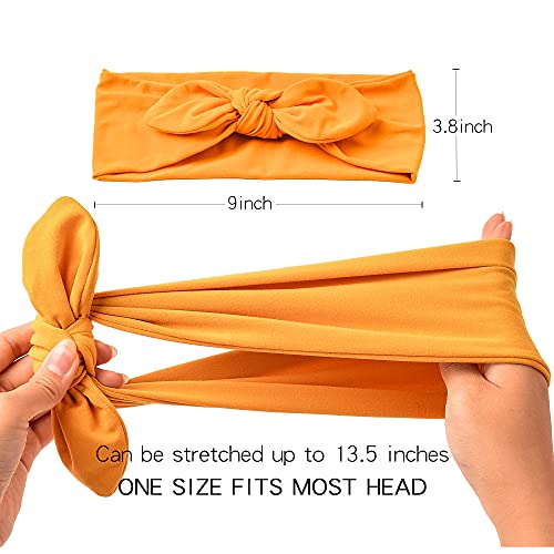 Jesries Headbands for Women Non Slip Hair Bands with Bows Rabbit Ears Workout Running Sport Sweat Elastic Hair Wrap for Girls Hair Accessories 12 Pack