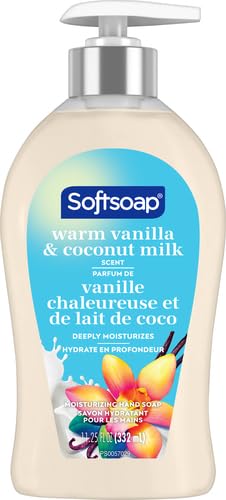 Softsoap Deeply Moisturizing Liquid Hand Soap Pump Warm Coconut Milk, Vanilla, 11.25 Fl Oz