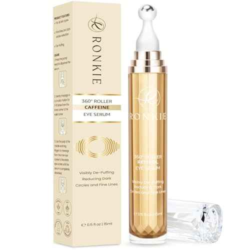 Eye Cream for Dark Circles: Under Eye Cream with Caffeine Retinol - Reduces Under Eye Bags and Fine Lines Gold