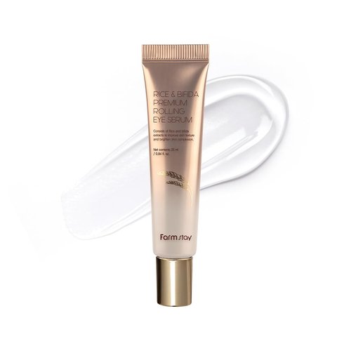 Farmstay Rice & Bifida Eye Serum - Niacinamide Dark Spot Remover & Soothing Cream | 0.84 fl. oz.