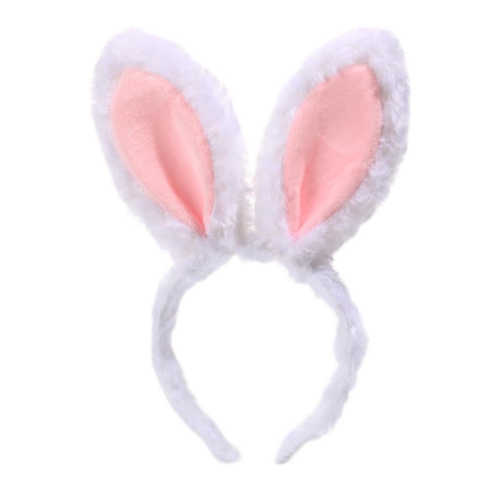 Xansema Women Girls Plush Bunny Headband Cute Rabbit Ear Hairband Halloween Cosplay Costume Party Headwear (A-Yellow)