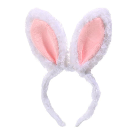 Xansema Women Girls Plush Bunny Headband Cute Rabbit Ear Hairband Halloween Cosplay Costume Party Headwear (A-Yellow)