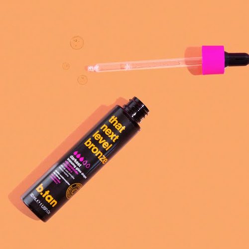 B.TAN Dark Self Tan Drops - Achieve a Deep Bronze Glow for Face & Body | Vegan, 1.0 Fl Oz