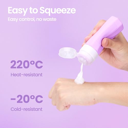 Redfly 17PCS Travel Bottles for Toiletries, TSA Approved Travel Size Containers, Leak Proof Travel Containers for Toiletries, Silicone Travel Kit for Shampoo, Conditioner, Lotion & Creams Purple