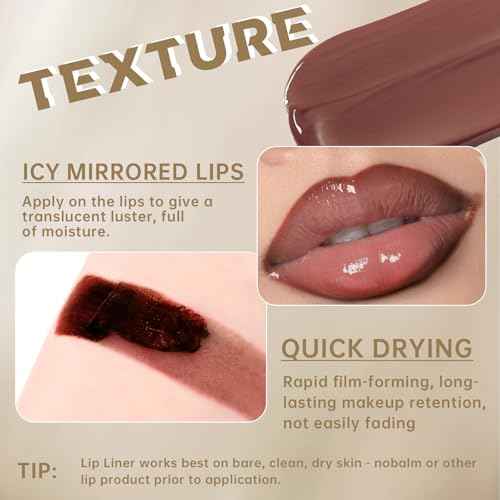 Peel Off Lip Liner Stain Tattoo, Long Lasting Waterproof Lip Stain Peel off, Tattoo Nude Lip Liner and Lip Gloss Combo, Non-Stick Cup Nourishing Lip Gloss Set Lipstick Makeup