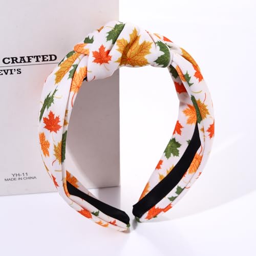 NVENF Halloween Christmas Thanksgiving New Year Headband for Women Festive Holiday Knotted Headband Hair Accessories Gifts (Thanksgiving A)