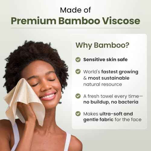Clean Skin Club Bamboo Viscose Clean Towels¢ç XL 100% USDA Biobased Face Towel, Disposable Face Towelette, Makeup Remover Dry Wipes, Ultra Soft, 50 Ct, 1 Pack
