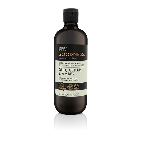 Baylis & Harding Oud, Cedar & Amber Liquid Body Wash - Nourishing Formula, 16.9oz/500ml