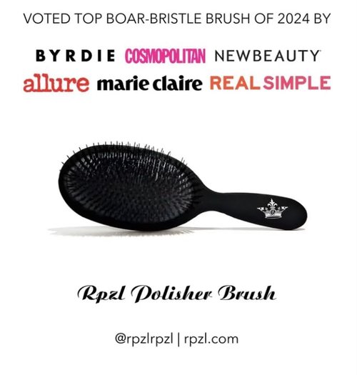 RPZL Boar Bristle Brush - Cushioned Styling Tool for Smoothing & Polishing All Hair Types - Wet or Dry