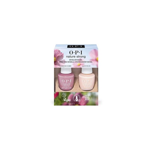 OPI Nature Strong Vegan Nail Polish Duo Pack - Coral & Beige, Natural Origin, Cruelty-Free | 0.5 fl oz Each