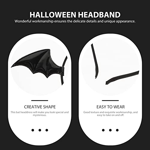 Beaupretty Halloween Bat Hair Clips Bat Wings Headband Cartoon Bat Ears Headband Hair Accessories Cosplay Costume Black