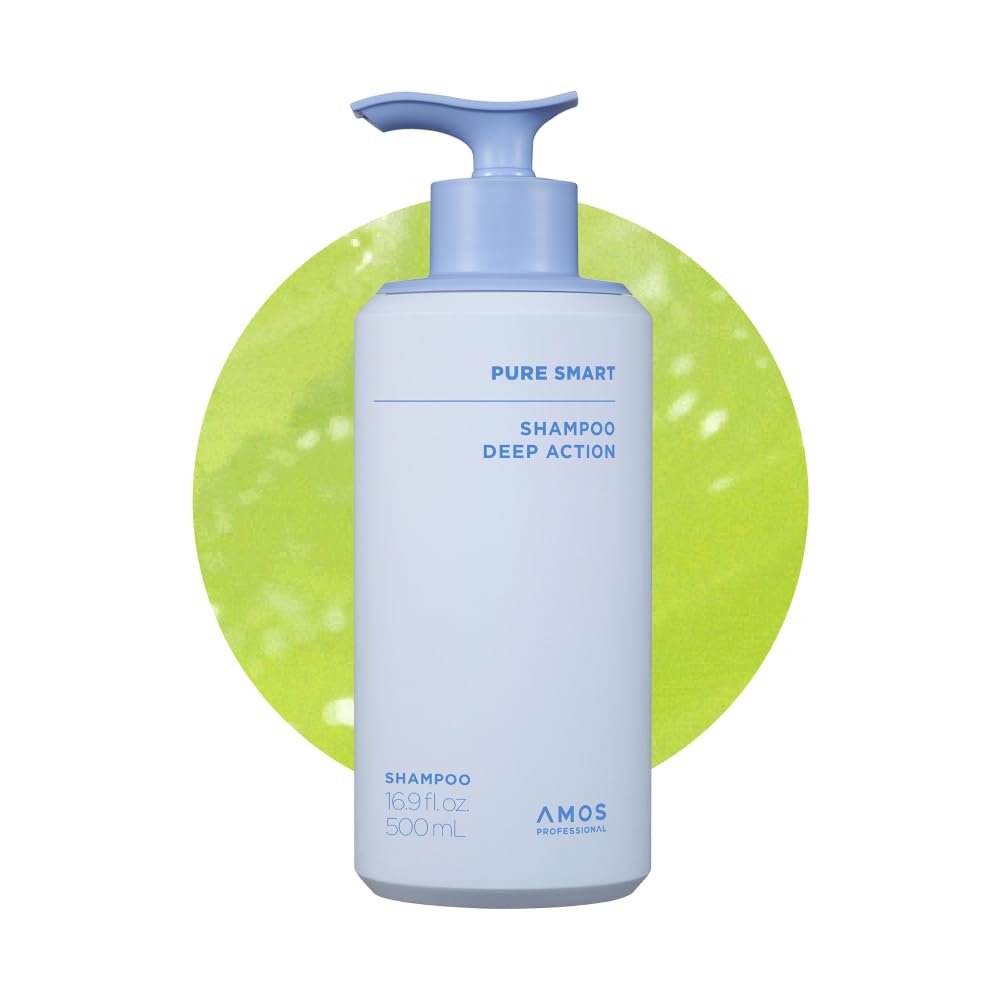 AMOS Professional Pure Smart Shampoo - Deep Action Clarifying Shampoo for Dandruff & Build-Up, 16.9 fl. oz.