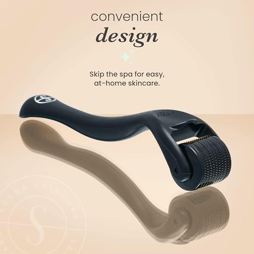 Sdara Black Derma Roller Microneedling Roller Face - Includes Free Storage Case