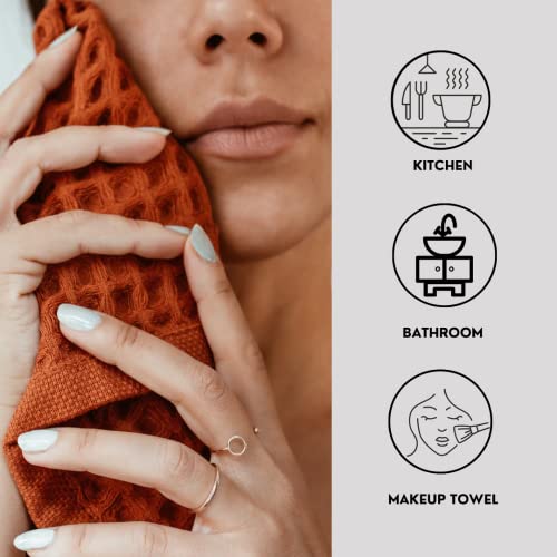 sea me at home Waffle Washcloths Set, 100% Turkish Cotton